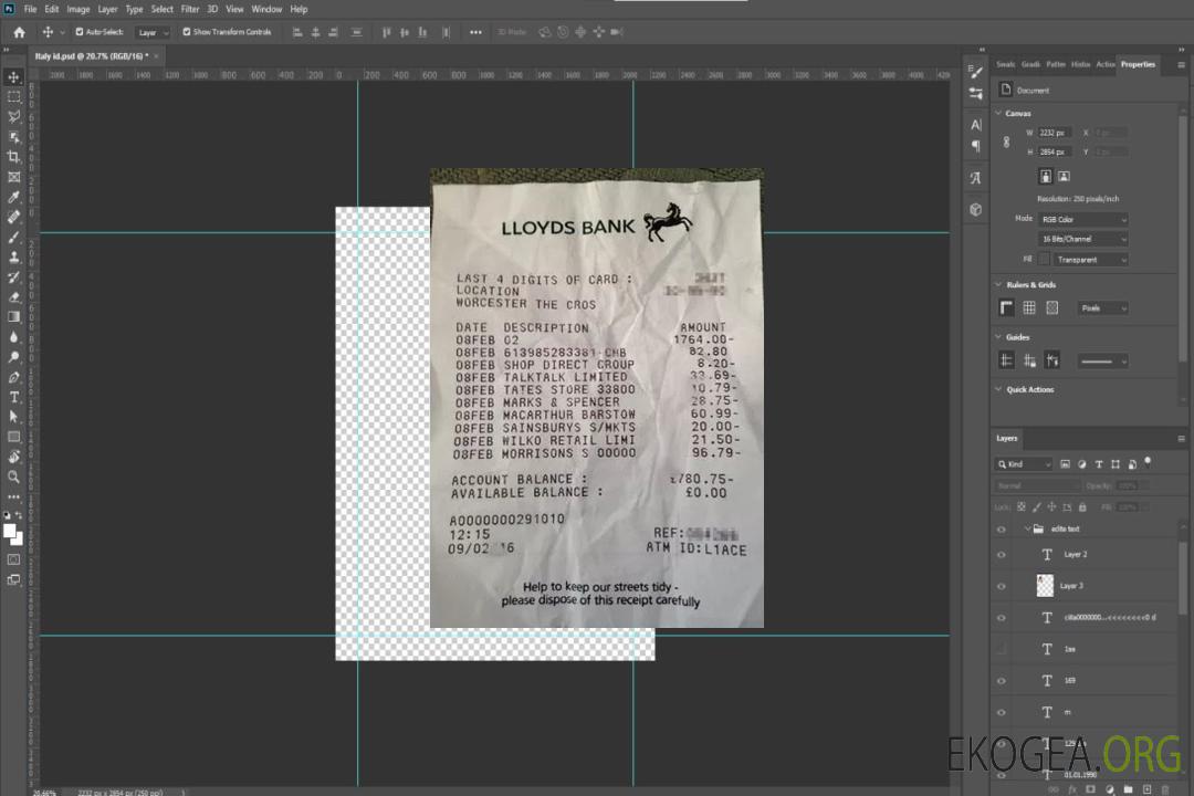 Reçu bancaire Lloyds au Royaume-Uni template